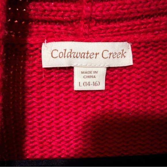 Coldwater Creek Women’s Red Cable Knit Sweater - Picture 6 of 7